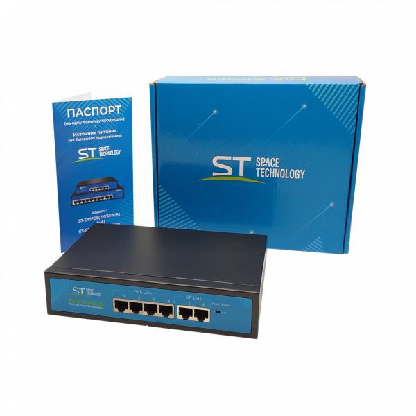 POE коммутатор четырехканальный ST-S45POE (2М/65W/А)