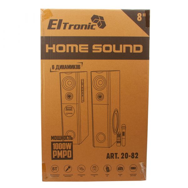 Акустическая система из двух колонок Eltronic 20-82 Home Sound Black 8" 100W МДФ