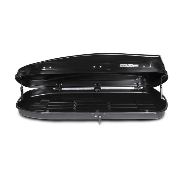Автобокс MaxBox PRO 460 (средний) черный глянцевый (металлик) 175*84*42 см двустороннее открывание (багажный бокс на крышу)