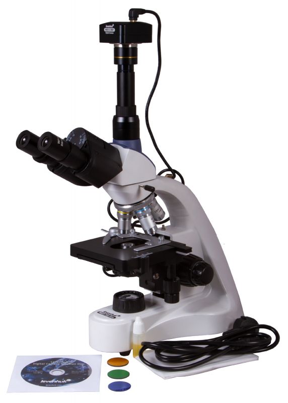 Тринокулярный микроскоп цифровой Levenhuk MED D10T (40–1000 крат)