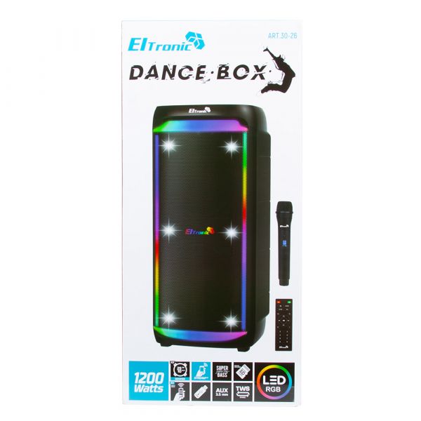 Акустическая колонка Eltronic 30-26 Dance BOX 1200 2x10" с TWS и беспроводным микрофоном