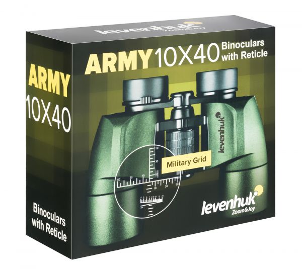 Армейский бинокль Levenhuk Army 10x40 с сеткой