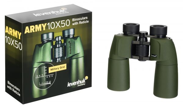 Армейский бинокль Levenhuk Army 10x50 с сеткой