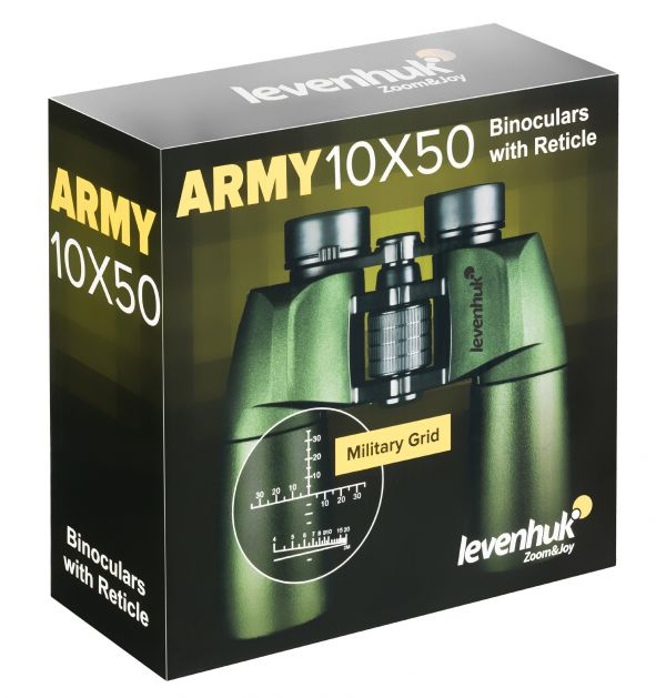 Армейский бинокль Levenhuk Army 10x50 с сеткой