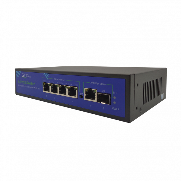 4-х портовый Switch POE коммутатор ST-S42POE (4G/1G/1S/65W/А) PRO