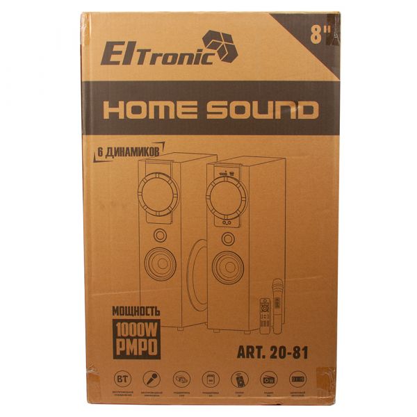 Акустическая система из двух колонок Eltronic 20-81 Home Sound Black 8" 100W МДФ