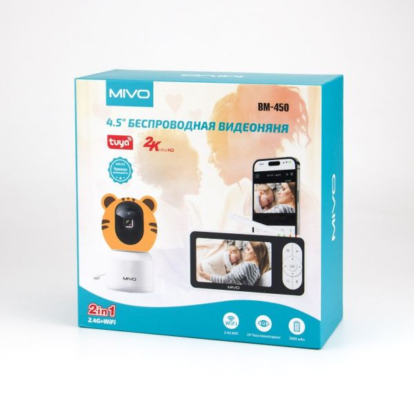 Видеоняня беспроводная Mivo BM-450 c монитором 4.5" (Tuya) Видеоняня беспроводная Mivo BM-450 c монитором 4.5" (Tuya)
