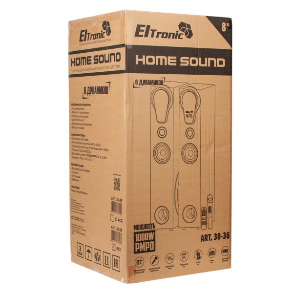 Акустическая система из двух колонок Eltronic 30-36 Home Sound Red 100Вт МДФ