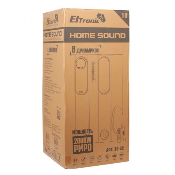 Акустическая система из двух колонок Eltronic 30-32 Home Sound Black 200Вт МДФ