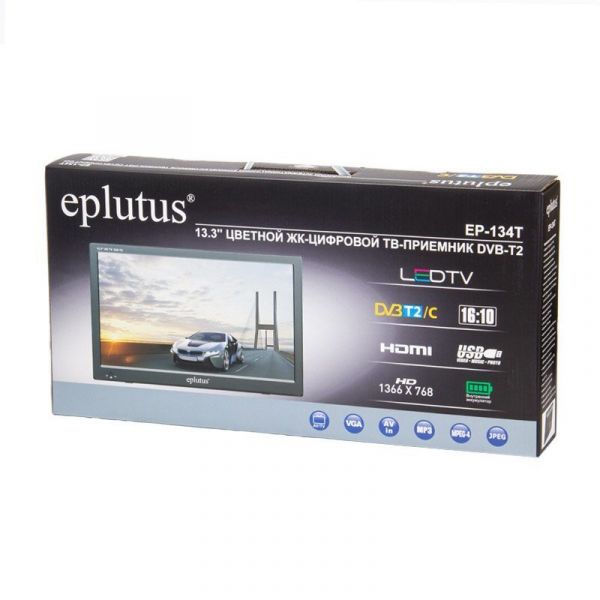 Портативный цифровой телевизор Eplutus EP-134T (13.3") DVB-T2/DVB-C