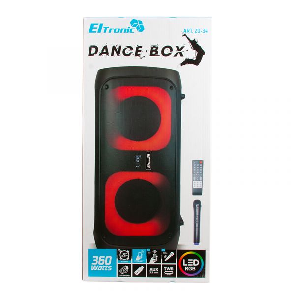 Акустическая колонка Eltronic 20-34 DANCE BOX 300 2x6.5" с TWS и микрофоном