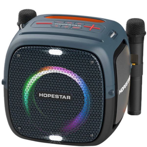 Колонка Hopestar Party One 80W с двумя микрофонами СИНИЙ