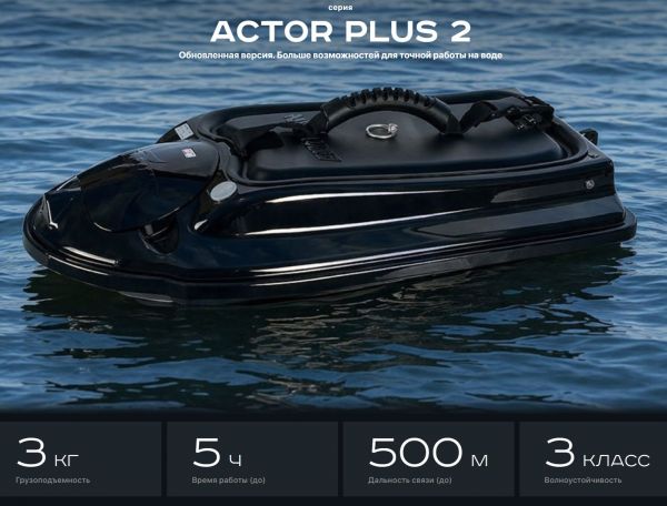 Прикормочный кораблик Boatman Actor Plus 2 Pro GPS + эхолот с кейсом