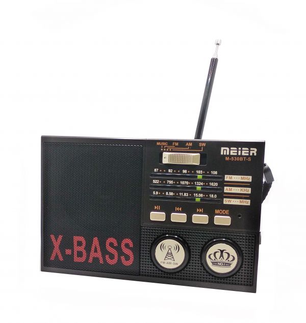 Радиоприемник Meier M-530BT-S Bluetooth\USB\microSD\Фонарь\с Солнечной батареей