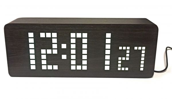 Настольные часы Wooden Clock VST-870 с датчиком температуры