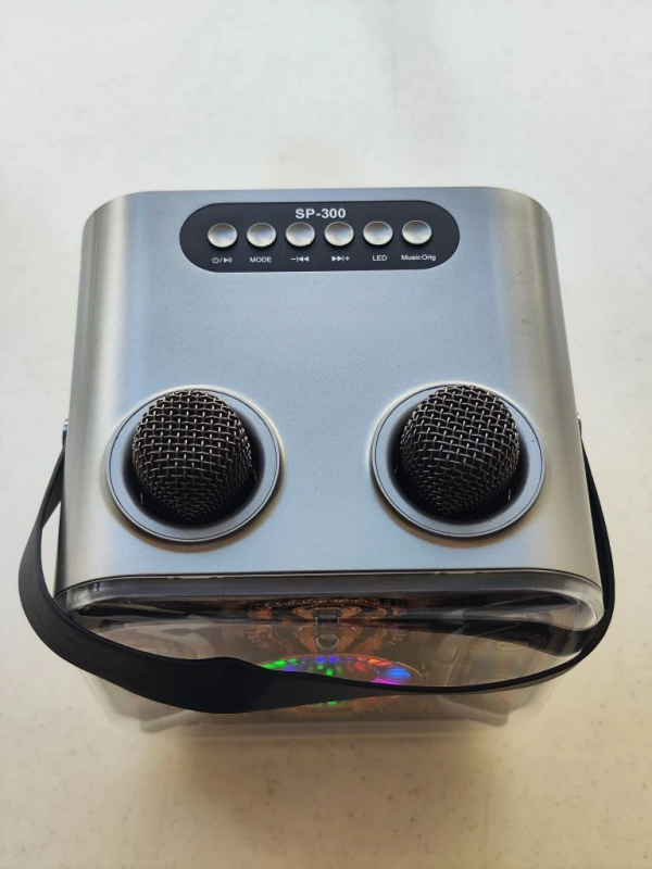 Колонка караоке Speaker SP-300 с 2 микрофонами и LED подсветкой