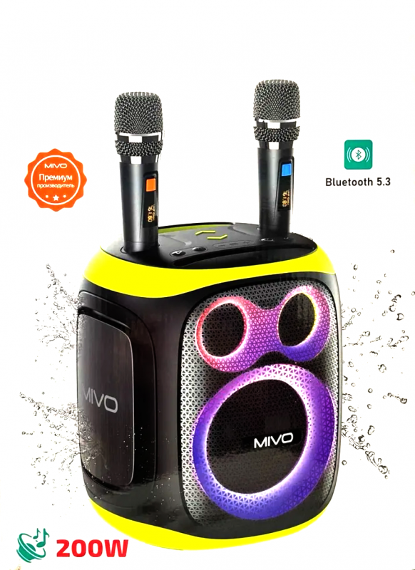 Портативная Bluetooth колонка Mivo MD-166 120Вт с 2 микрофонами