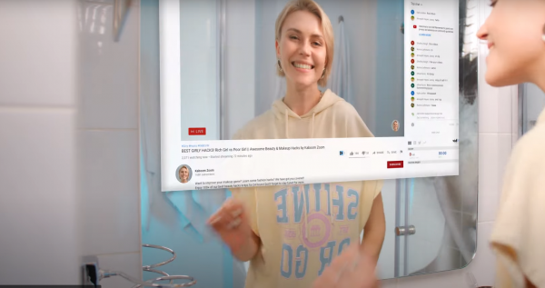 Встраиваемый телевизор для кухни AVS245SMFM (AVS245SM) Magic Mirror HB 23.8"