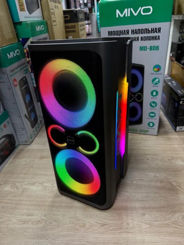 Беспроводная колонка Mivo MD-806 RGB с 2 микрофонами