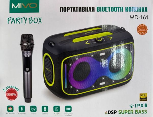 Беспроводная колонка Mivo MD-161 350Вт с микрофоном