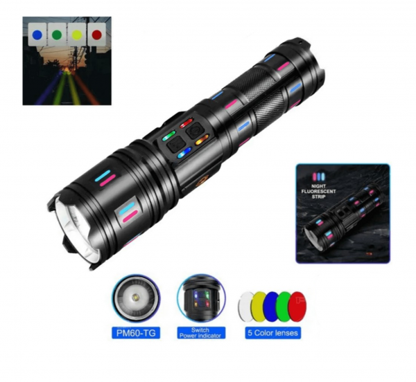 Аккумуляторный ручной фонарь Flashlight AK177 с Type-C и флуоресцентными метками