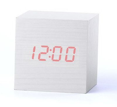 Деревянные часы Wooden Clock VST-869-1 white с термометром
