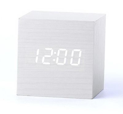 Деревянные часы Wooden Clock VST-869-6 white с термометром