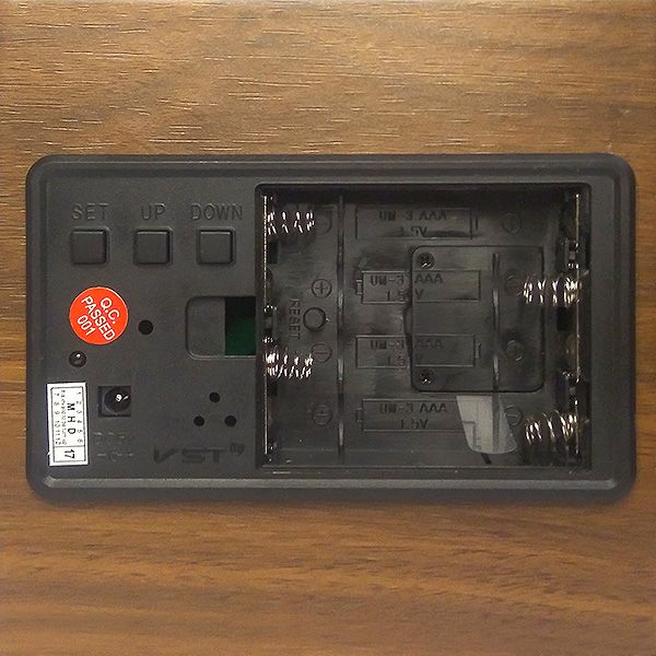 Деревянные часы VST-878S-6 в виде подставки для ручек (подставка органайзер) с термометром