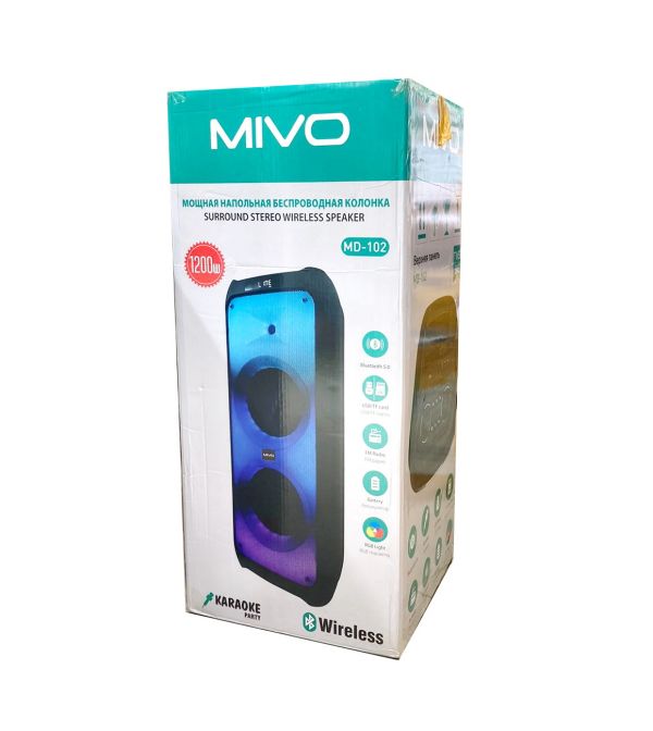 Акустическая колонка MIVO MD-102 с двумя микрофонами BT/USB/TF/FM