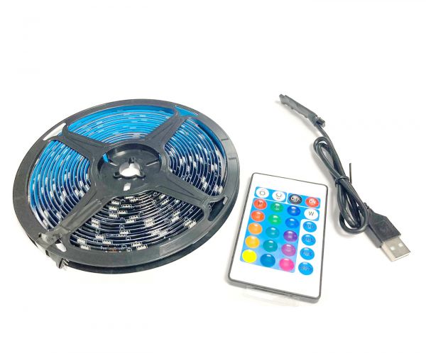 Светодиодная Лента RGB 5м USB мультиколор с пультом Д/У