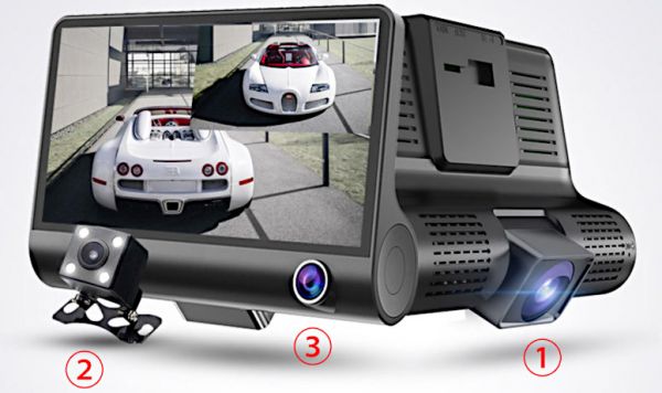  Автомобильный видеорегистратор XPX P9 с 3-мя камерами